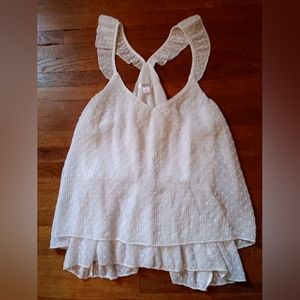 Xhiliration White Baby Doll Tank Blouse